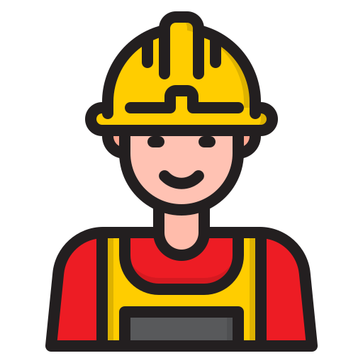 Construction worker srip Lineal Color icon