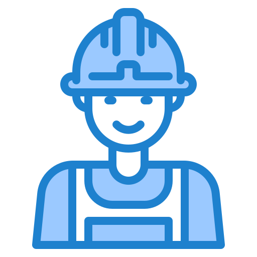 Construction worker srip Blue icon