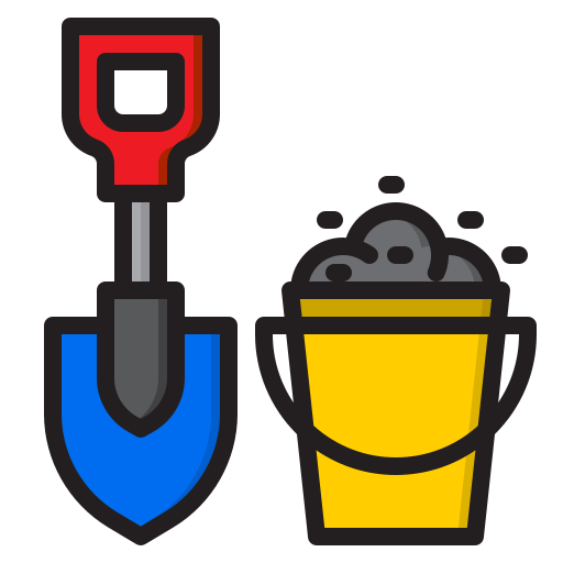Shovel srip Lineal Color icon