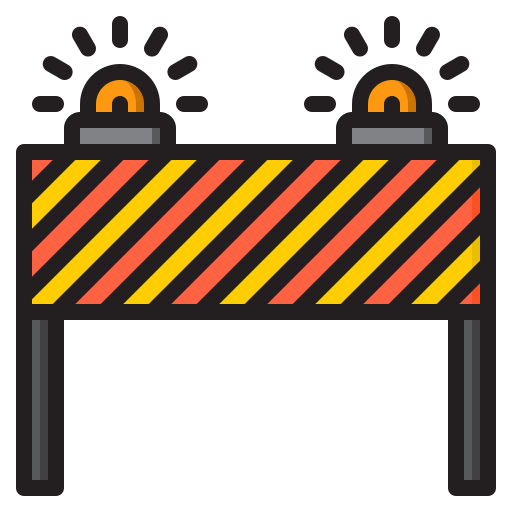 Warning sign srip Lineal Color icon