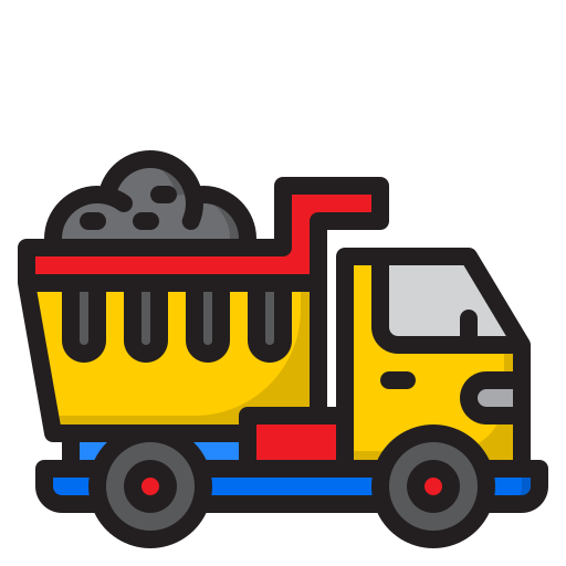 Dumper truck srip Lineal Color icon