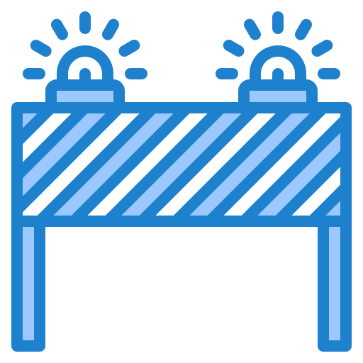 Warning sign srip Blue icon
