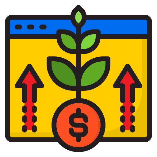 Growth srip Lineal Color icon