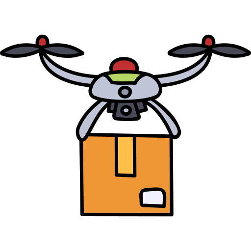 drone intelligente Hand Drawn Color icona