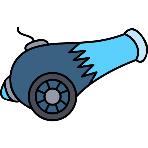 cañón Hand Drawn Color icono