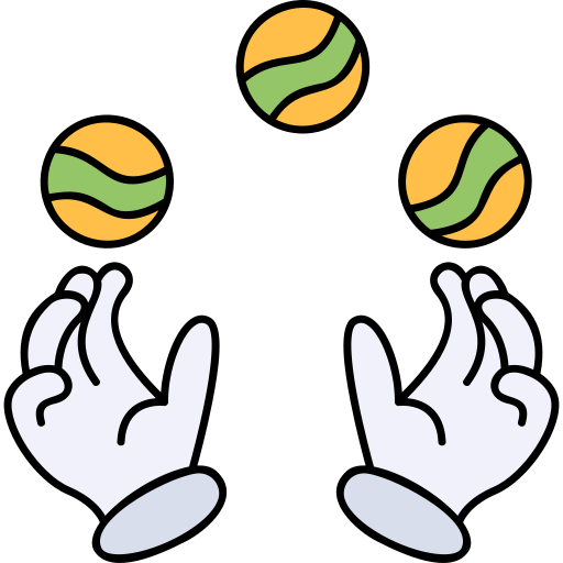 Żonglerka Hand Drawn Color ikona