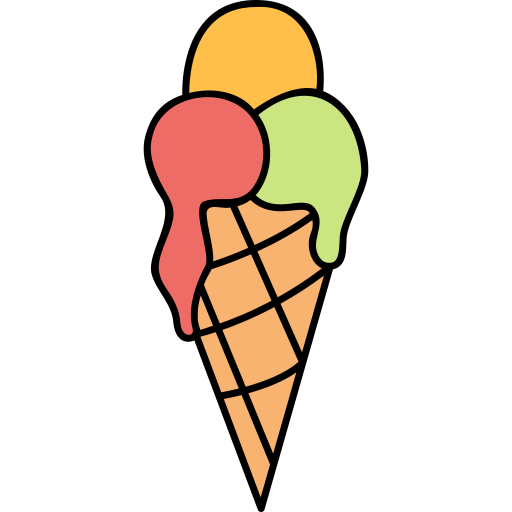 helado Hand Drawn Color icono