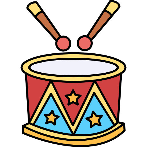 tambores Hand Drawn Color icono