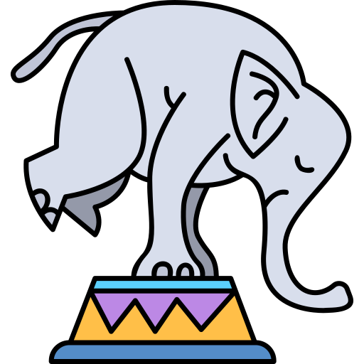 słoń Hand Drawn Color ikona
