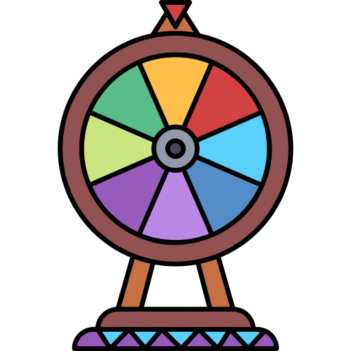 ruota della fortuna Hand Drawn Color icona