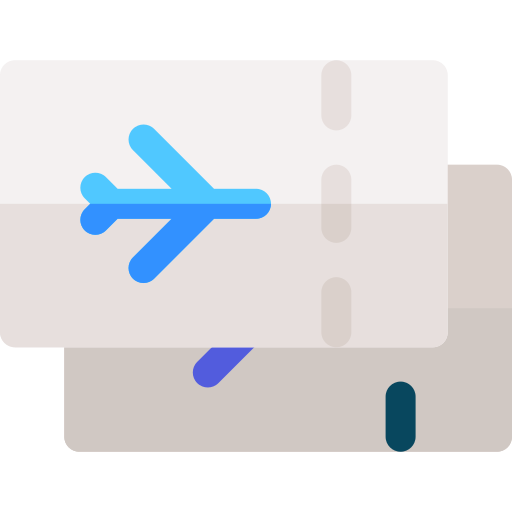 vliegtuig kaartjes Basic Rounded Flat icoon