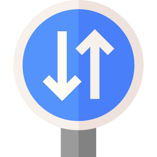 Traffic sign Basic Straight Flat icon