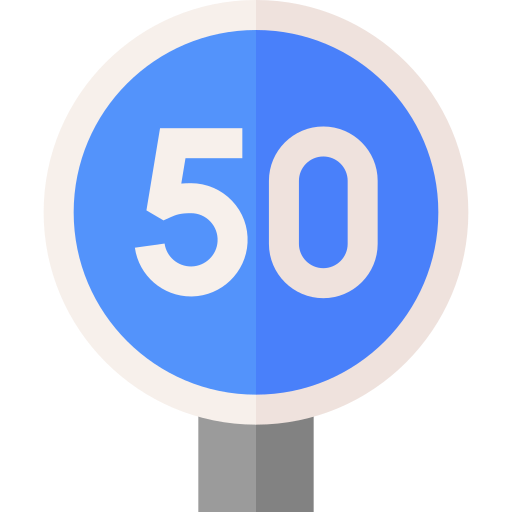 Speed limit Basic Straight Flat icon