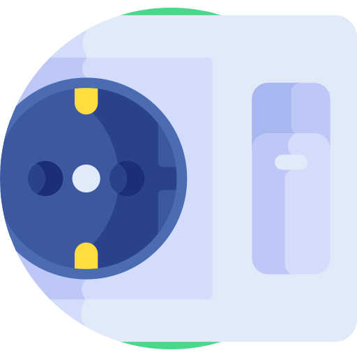 stekkerdoos Detailed Flat Circular Flat icoon