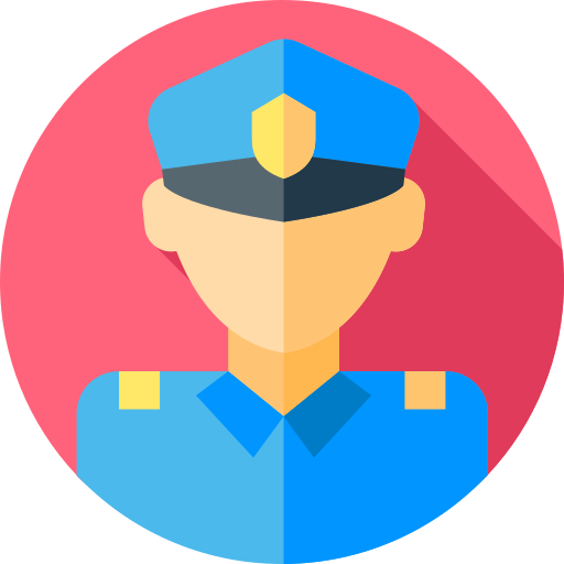 policía Flat Circular Flat icono