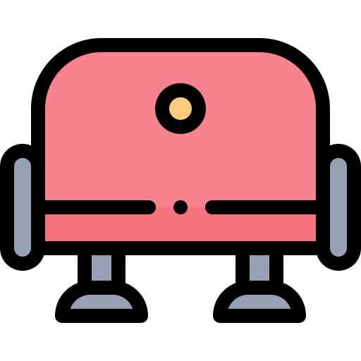 Chair Detailed Rounded Lineal color icon