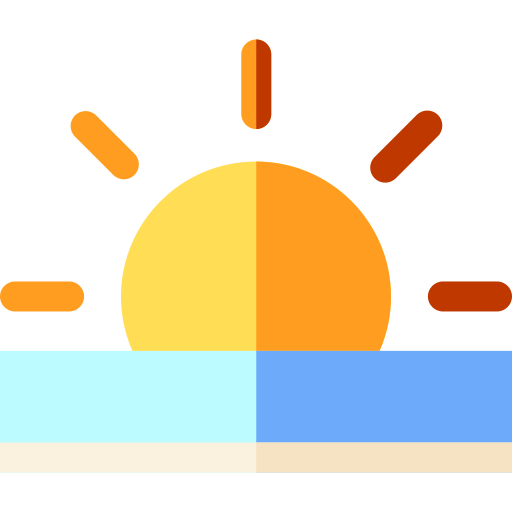 Заход солнца Basic Rounded Flat иконка
