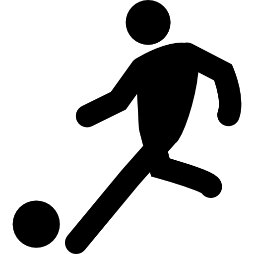 Football player setting ball  icon