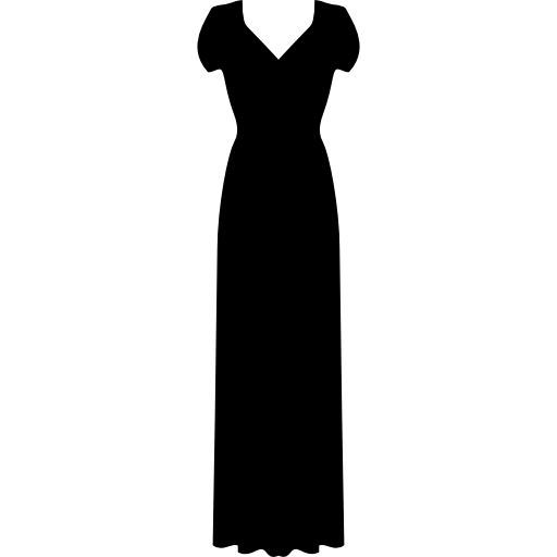 langes kleid mit kurzen Ärmeln  icon