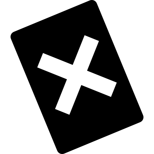 Football card with cross mark  icon