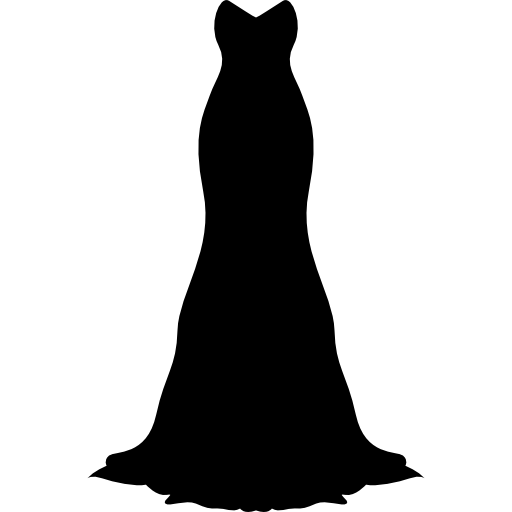 lange zwarte jurk  icoon