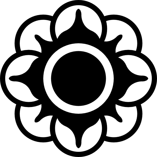 flor con variante de pétalos circulares  icono