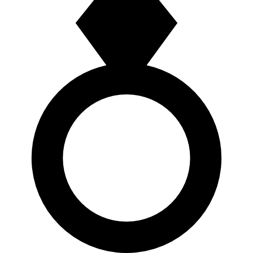 Diamond engagement ring silhouette  icon