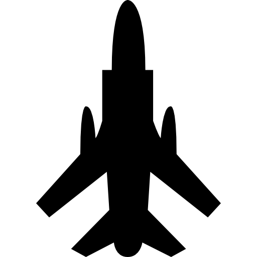 vista inferior del avión del ejército  icono