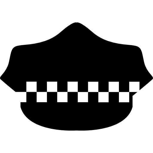 cappello da poliziotto con dettagli a scacchi  icona