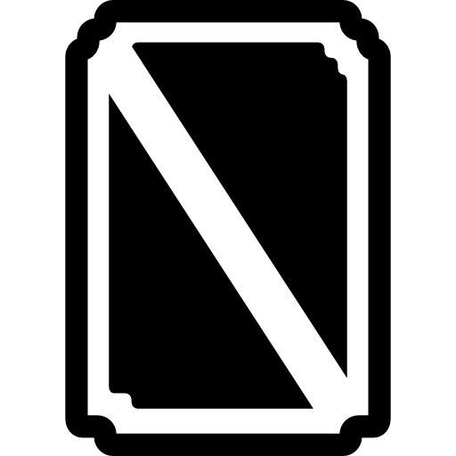 escudo rectangular con detalle diagonal blanco  icono