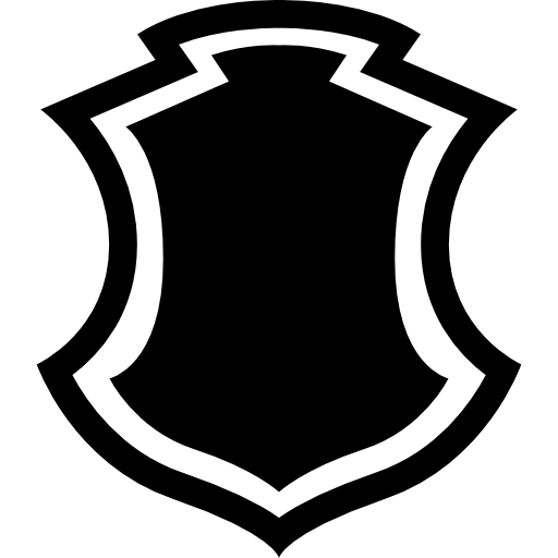 forma de escudo con borde  icono