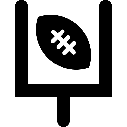 Rugby goal with ball  icon
