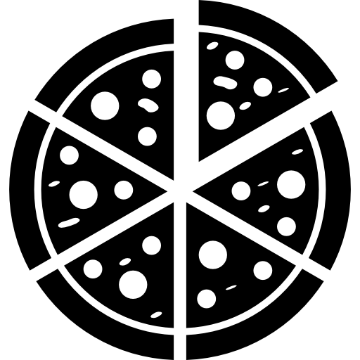 pizza italiana cortada en rodajas  icono