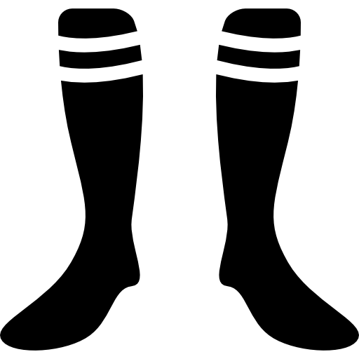 calzini da calcio con disegno a righe bianche  icona