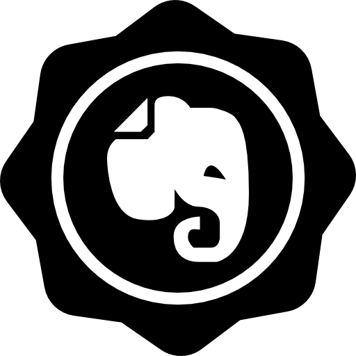 Éléphant en badge social  Icône