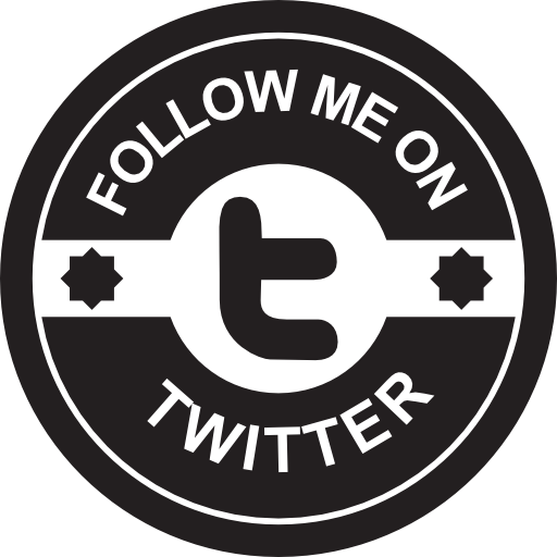 volg mij op twitter sociale badge  icoon