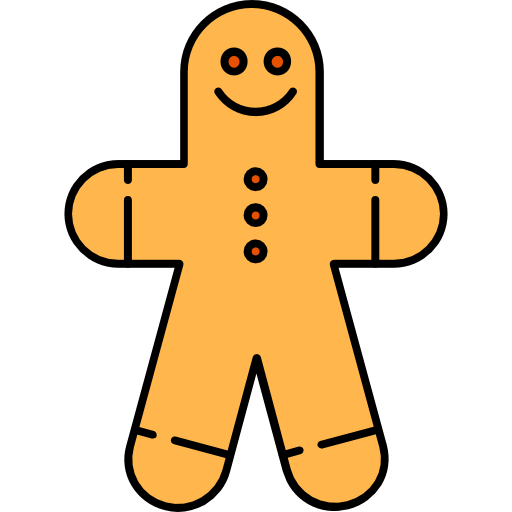 Gingerbread man Icons Responsive Color 128px icon