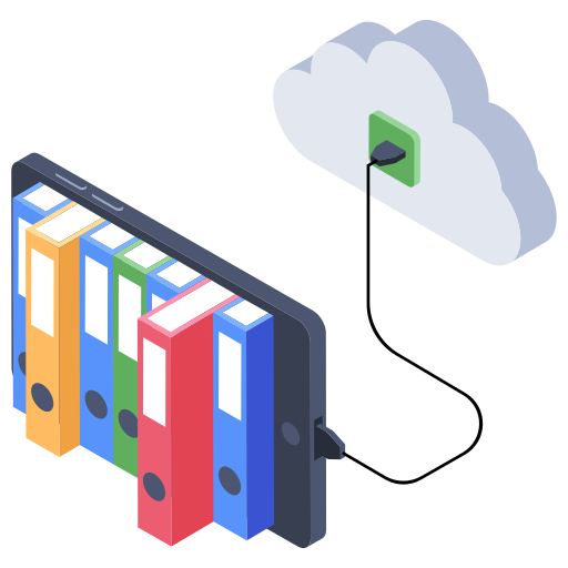 Cloud library Generic Isometric icon