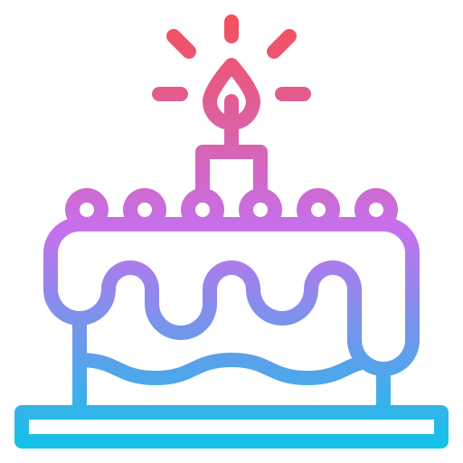 pastel de cumpleaños Iconixar Gradient icono