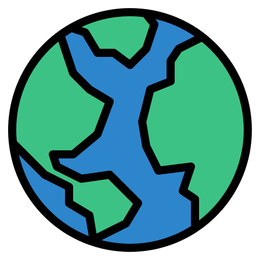 mapa del mundo Iconixar Lineal Color icono