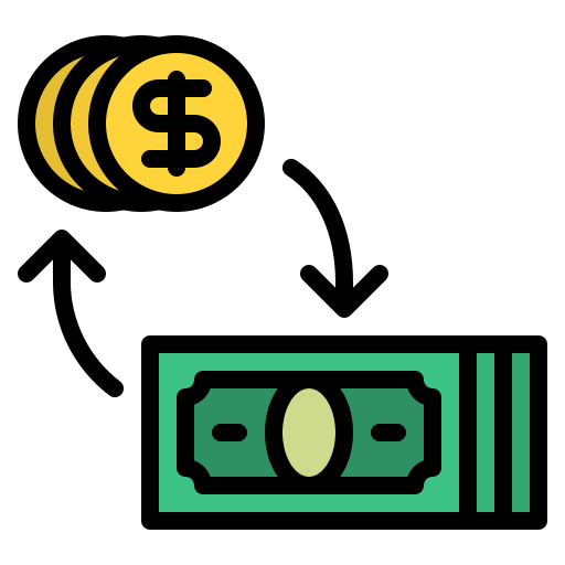 Échange de l'argent Iconixar Lineal Color Icône