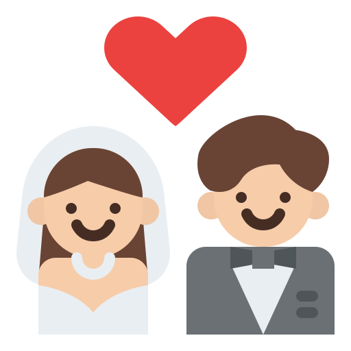 la novia y el novio Iconixar Flat icono