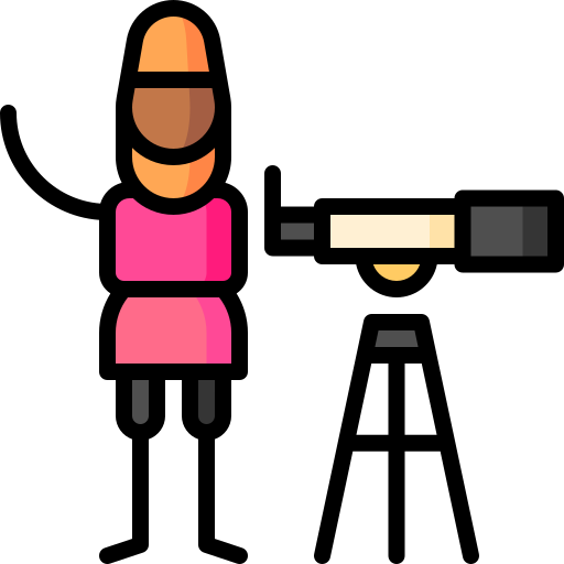 Telescope Puppet Characters Lineal Color icon
