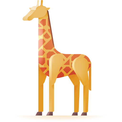 jirafa 3D Color icono