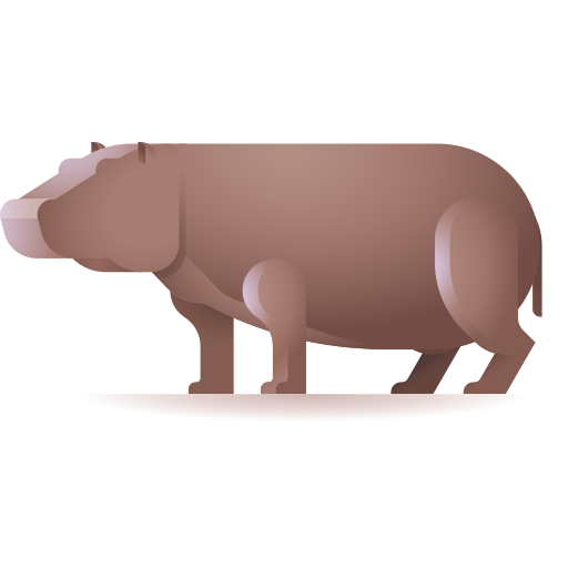 hipopótamo 3D Color icono