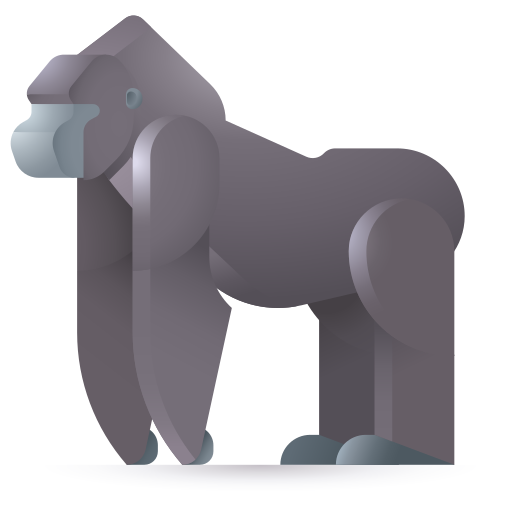 gorila 3D Color Ícone