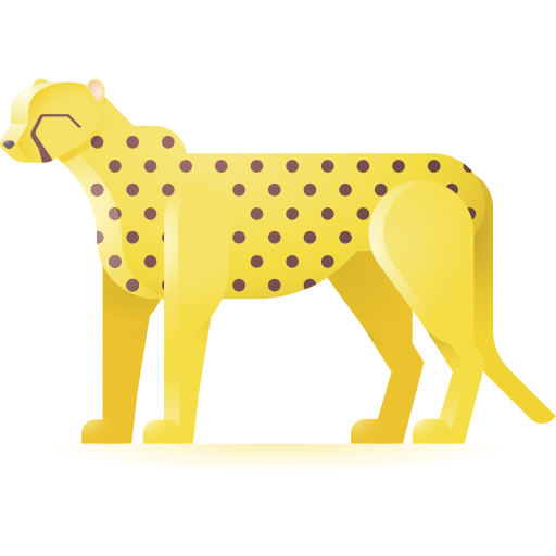 leopardo 3D Color icono