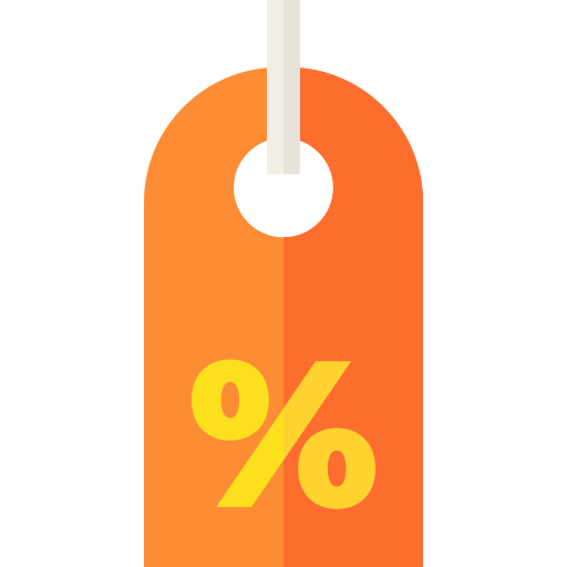 percentage Basic Straight Flat icoon