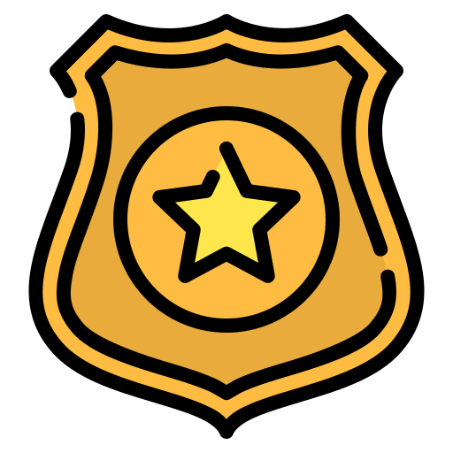 placa de policía Generic Outline Color icono