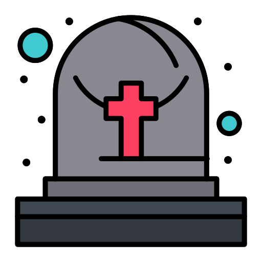 begraafplaats Flatart Icons Lineal Color icoon